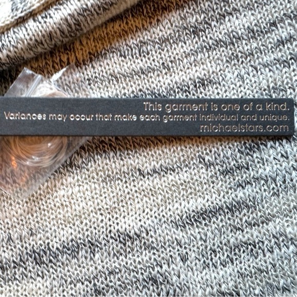 Michael Stars Black Marbled One-Shoulder Tunic Sweater - Size L - Linen Blend - Picture 13 of 15